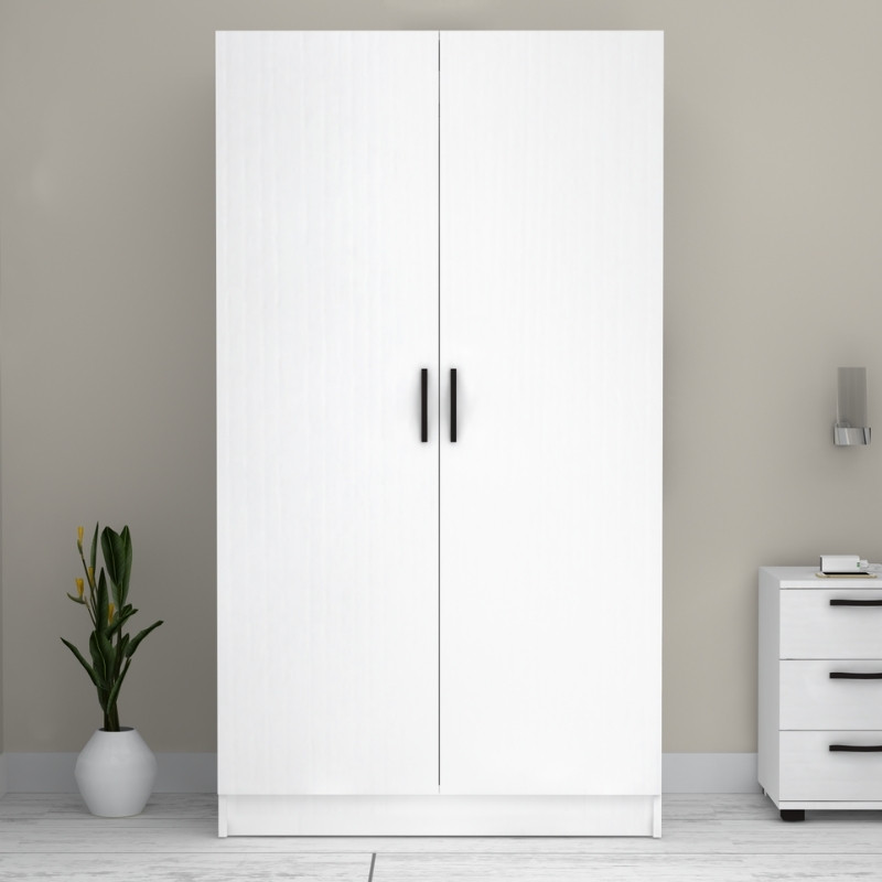Ντουλάπα ρούχων Victoria Megapap δίφυλλη χρώμα λευκό 100x60x181εκ. - Image 5