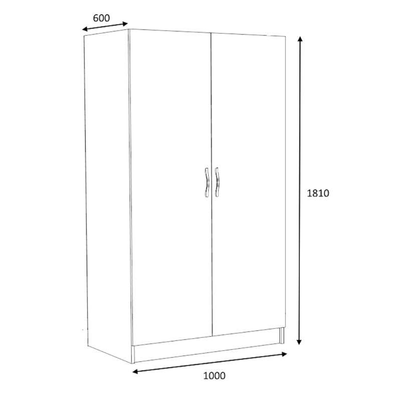 Ντουλάπα ρούχων Victoria Megapap δίφυλλη χρώμα λευκό 100x60x181εκ. - Image 6