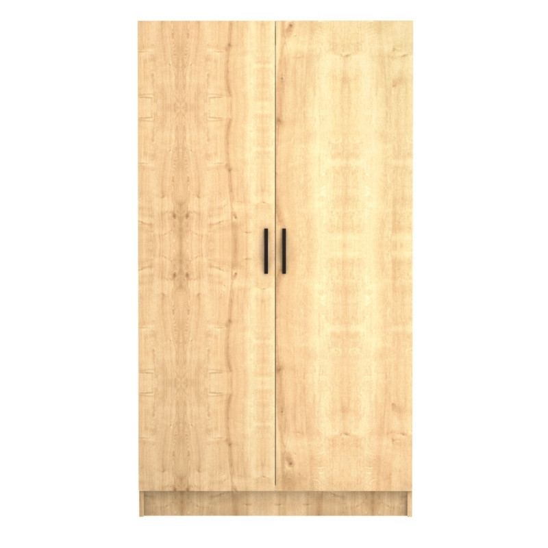 Ντουλάπα ρούχων Victoria Megapap δίφυλλη χρώμα φυσικό οξιάς 100x60x181εκ. - Image 2
