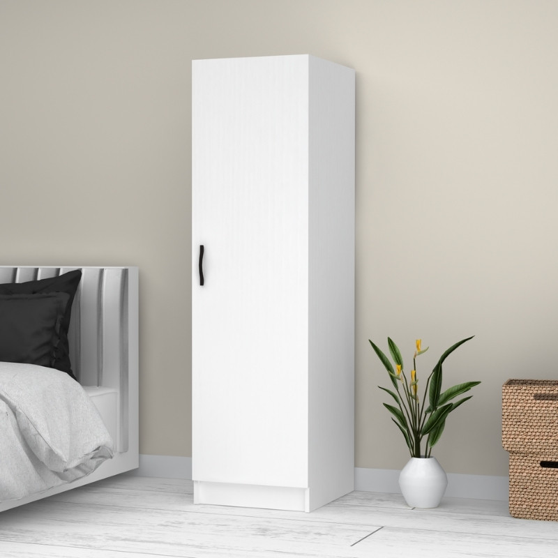 Ντουλάπα ρούχων Victoria Megapap μονόφυλλη χρώμα λευκό 50x60x181εκ. - Image 3