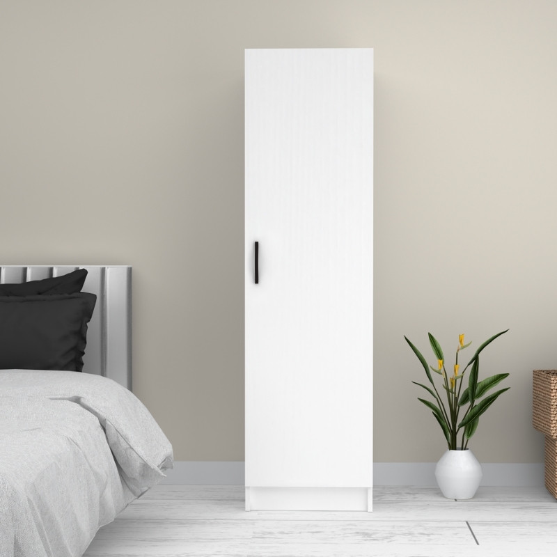 Ντουλάπα ρούχων Victoria Megapap μονόφυλλη χρώμα λευκό 50x60x181εκ. - Image 5