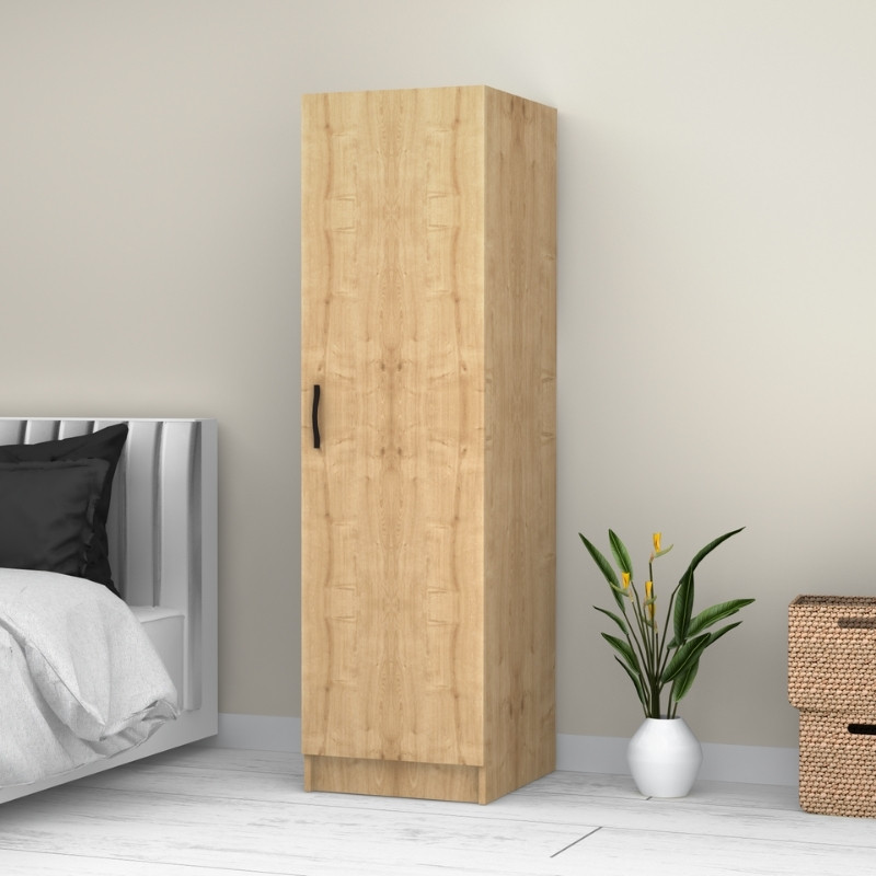 Ντουλάπα ρούχων Victoria Megapap μονόφυλλη χρώμα φυσικό οξιάς 50x60x181εκ. - Image 3