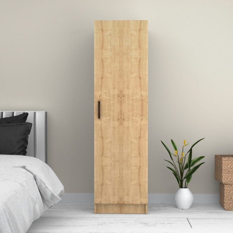 Ντουλάπα ρούχων Victoria Megapap μονόφυλλη χρώμα φυσικό οξιάς 50x60x181εκ. - Image 5