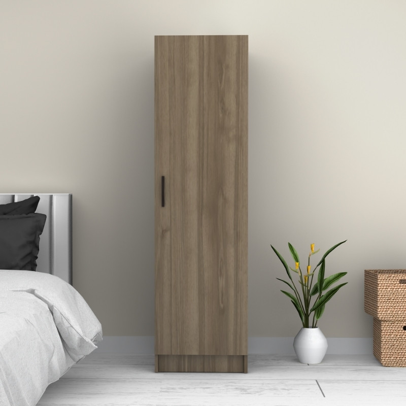 Ντουλάπα ρούχων Victoria Megapap μονόφυλλη χρώμα καρυδί 50x60x181εκ. - Image 5