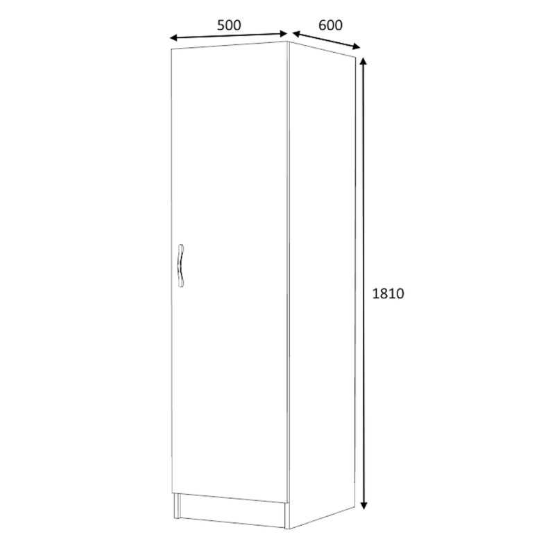 Ντουλάπα ρούχων Victoria Megapap μονόφυλλη χρώμα καρυδί 50x60x181εκ. - Image 6