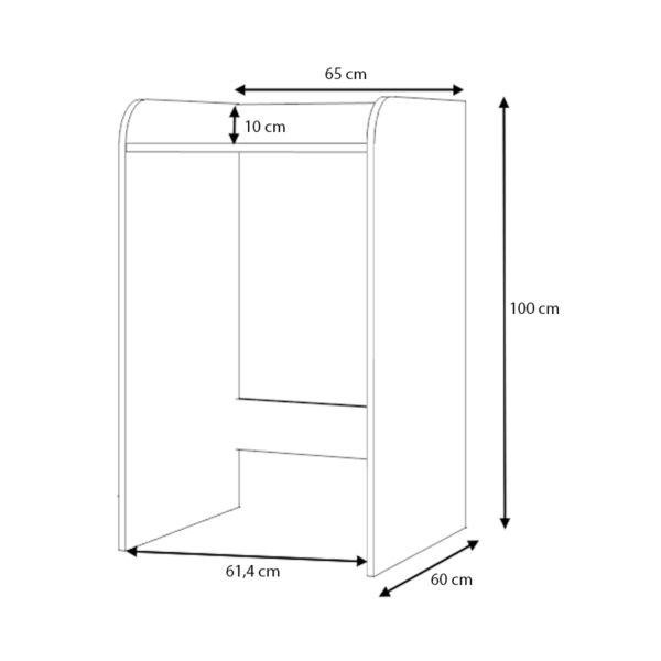 Έπιπλο πλυντηρίου Toren Megapap χρώμα λευκό 65x60x100εκ. - Image 2