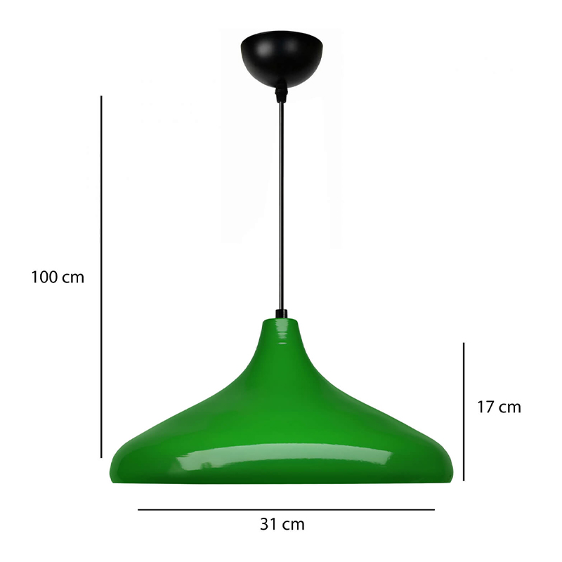 Φωτιστικό οροφής Lela Megapap E27 μεταλλικό μονόφωτο χρώμα πράσινο Ø31x100εκ. - Image 2