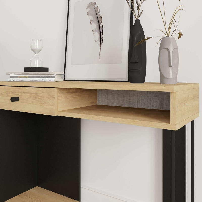 Κονσόλα Sirius Megapap χρώμα sapphire oak - silky black 100x35x79εκ. - Image 3