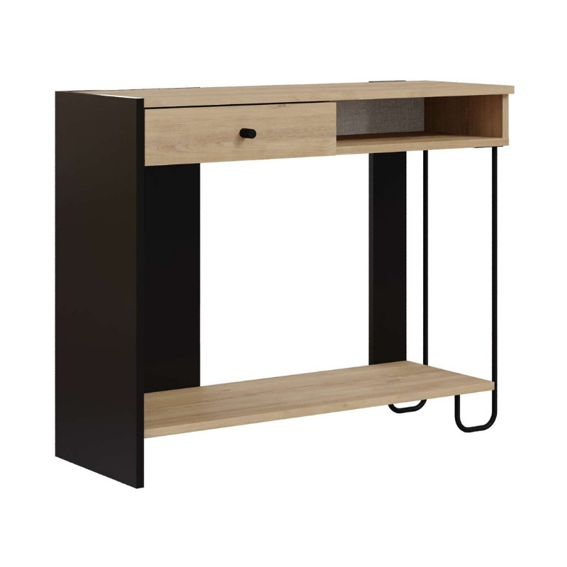 Κονσόλα Sirius Megapap χρώμα sapphire oak - silky black 100x35x79εκ. - Image 4