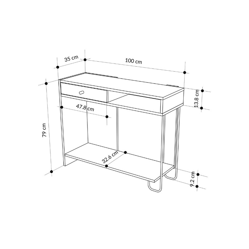Κονσόλα Sirius Megapap χρώμα sapphire oak - silky black 100x35x79εκ. - Image 5