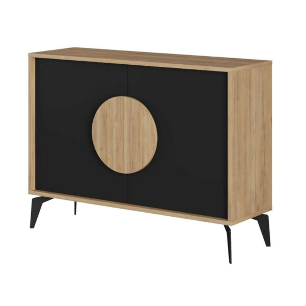 Μπουφές Gora Megapap χρώμα sapphire oak - silky black 110x40x82εκ. - Image 4