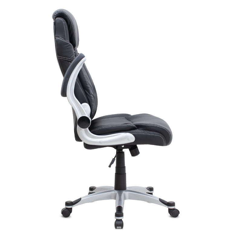 Καρέκλα γραφείου διευθυντική Gustavo Megapap από τεχνόδερμα χρώμα μαύρο 69x65x116/126εκ. - Image 5