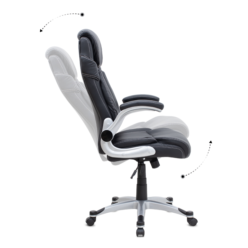 Καρέκλα γραφείου διευθυντική Gustavo Megapap από τεχνόδερμα χρώμα μαύρο 69x65x116/126εκ. - Image 6