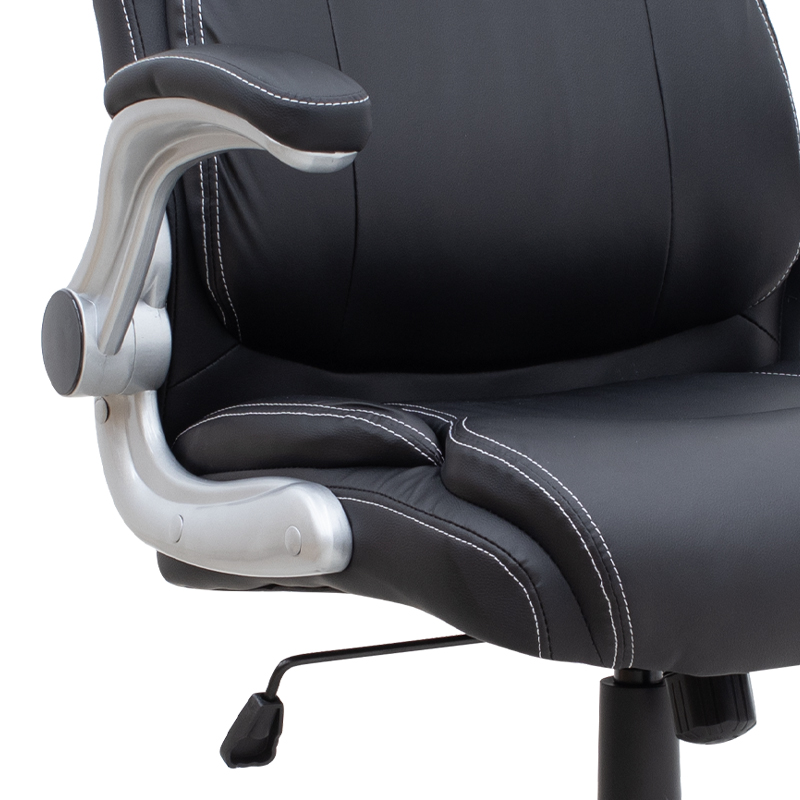 Καρέκλα γραφείου διευθυντική Gustavo Megapap από τεχνόδερμα χρώμα μαύρο 69x65x116/126εκ. - Image 8