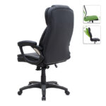 Καρέκλα γραφείου διευθυντική Morgan Megapap από τεχνόδερμα χρώμα μαύρο 67x65x112/122εκ.