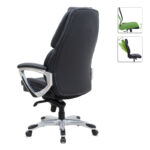 Καρέκλα γραφείου διευθυντική Duke Megapap από τεχνόδερμα χρώμα μαύρο 72x70x120/125εκ.