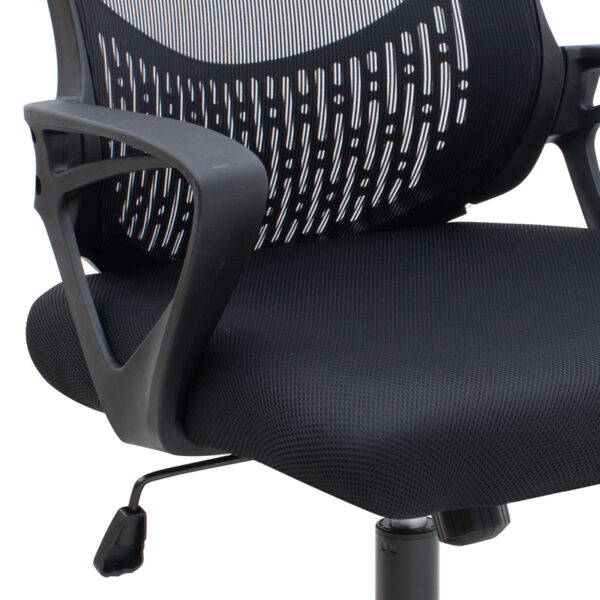 Καρέκλα γραφείου Freda Megapap με ύφασμα Mesh χρώμα μαύρο 65x65x90/100εκ. - Image 7