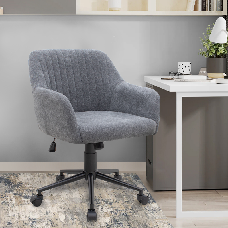 Καρέκλα γραφείου Alice Megapap υφασμάτινη χρώμα γκρι 61x61x80/90εκ. - Image 2