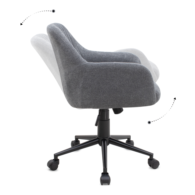 Καρέκλα γραφείου Alice Megapap υφασμάτινη χρώμα γκρι 61x61x80/90εκ. - Image 5