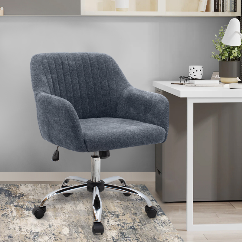 Καρέκλα γραφείου Lana Megapap υφασμάτινη χρώμα ανθρακί 61x61x80/90εκ. - Image 2