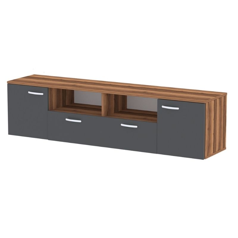 Έπιπλο τηλεόρασης Girit Megapap χρώμα καρυδί - ανθρακί 181,3x41x46,2εκ. - Image 3