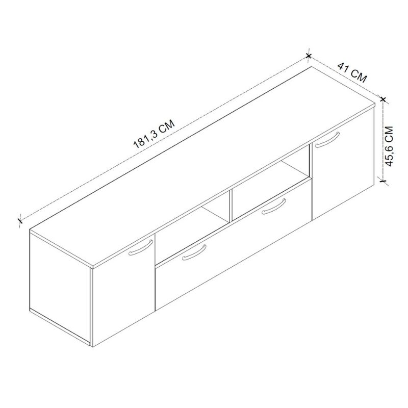 Έπιπλο τηλεόρασης Girit Megapap χρώμα καρυδί - ανθρακί 181,3x41x46,2εκ. - Image 4