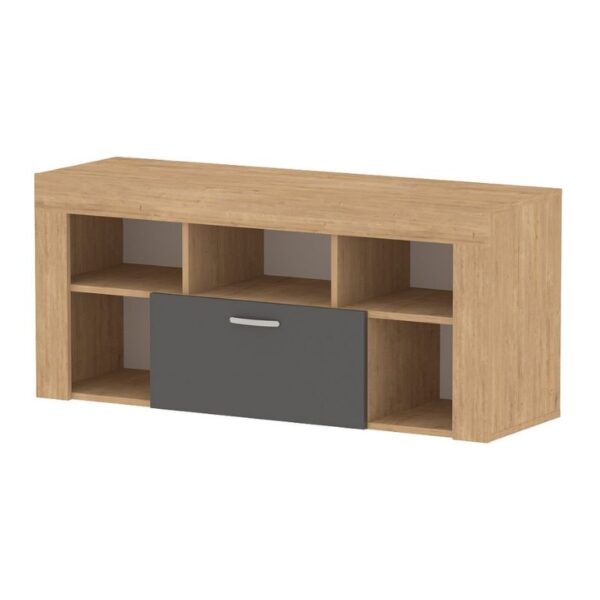 Έπιπλο τηλεόρασης Midili Megapap χρώμα sapphire oak - ανθρακί 135x42x60,7εκ. - Image 3