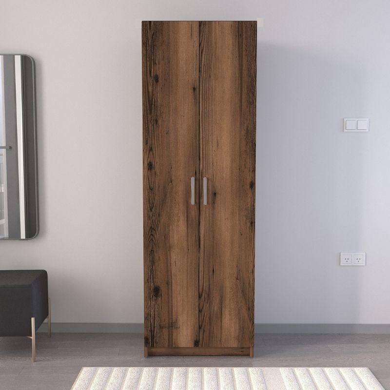 Παπουτσοθήκη Renso Megapap δίφυλλη χρώμα καπνιστή καρυδιά 59,8x37,8x178,5εκ. - Image 3