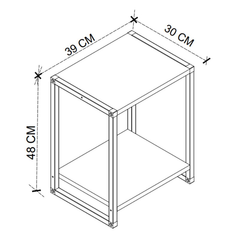 Κομοδίνο Gina Megapap χρώμα sapphire oak - μαύρο 39x30x48εκ. - Image 3