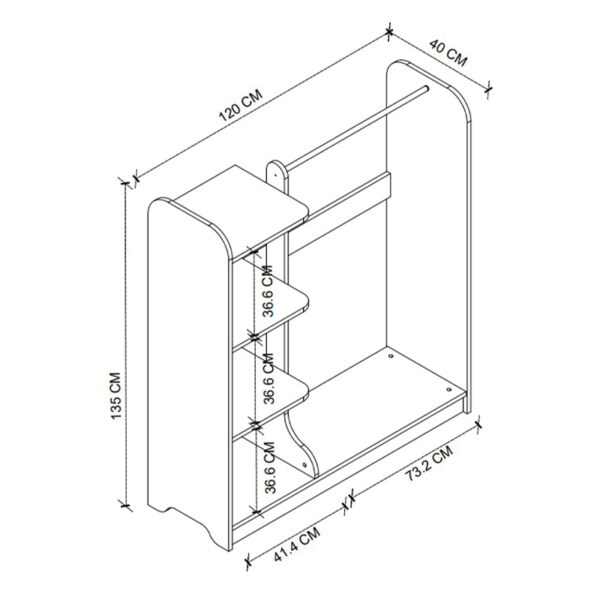 Έπιπλο εισόδου Rozesme Megapap χρώμα λευκό 120x40x135εκ. - Image 3