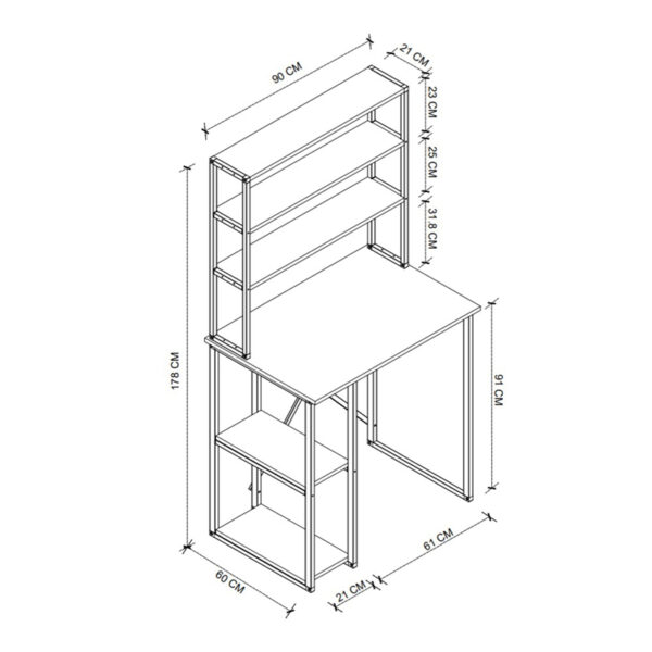 Έπιπλο πλυντηρίου Berkus Megapap χρώμα pine oak 90x60x178εκ. - Image 3
