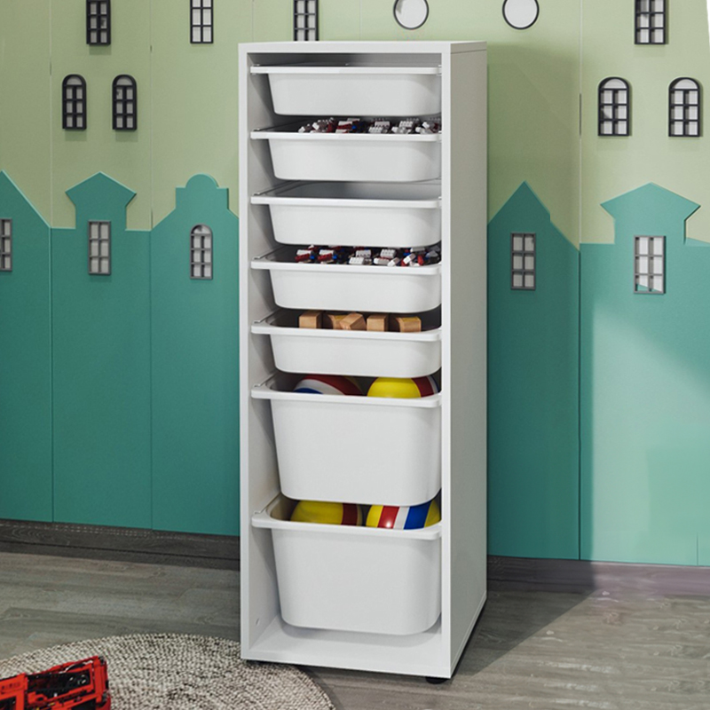 Συρταριέρα κουζίνας - μπάνιου Kayra Megapap με 7 συρτάρια χρώμα λευκό 45,4x30x125εκ. - Image 2