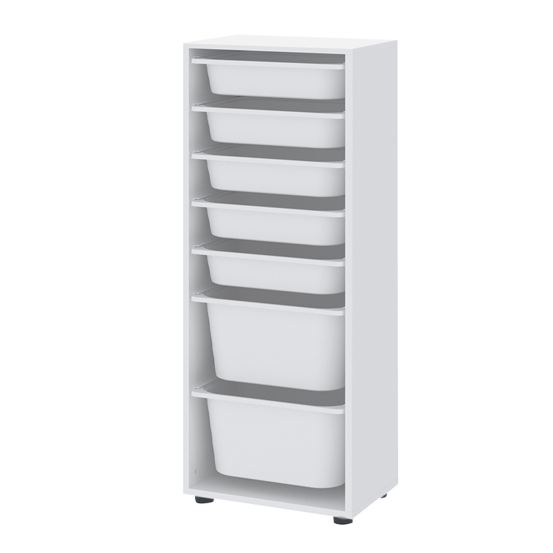 Συρταριέρα κουζίνας - μπάνιου Kayra Megapap με 7 συρτάρια χρώμα λευκό 45,4x30x125εκ. - Image 3