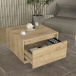 Τραπεζάκι σαλονιού Pura Megapap χρώμα sapphire oak 60x60x40εκ.