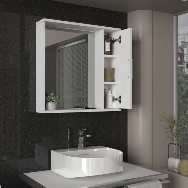 Καθρέπτης μπάνιου Deal Μegapap χρώμα λευκό 65x15,3x65εκ. - Image 3