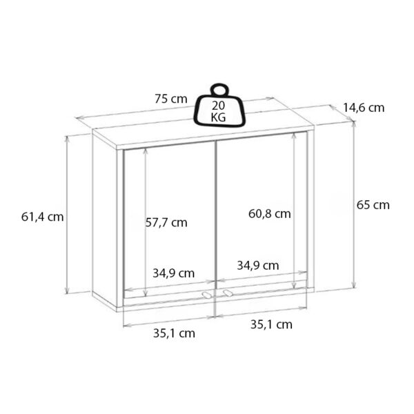 Καθρέπτης μπάνιου Lilian Μegapap χρώμα atlantic pine 75x14,6x65εκ. - Image 5