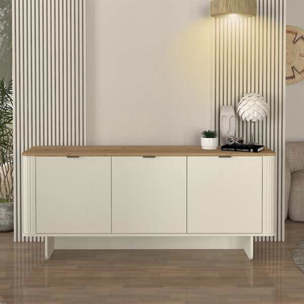Μπουφές Bohema Megapap χρώμα ivory - sepet oak 180x47x76,6εκ. - Image 2
