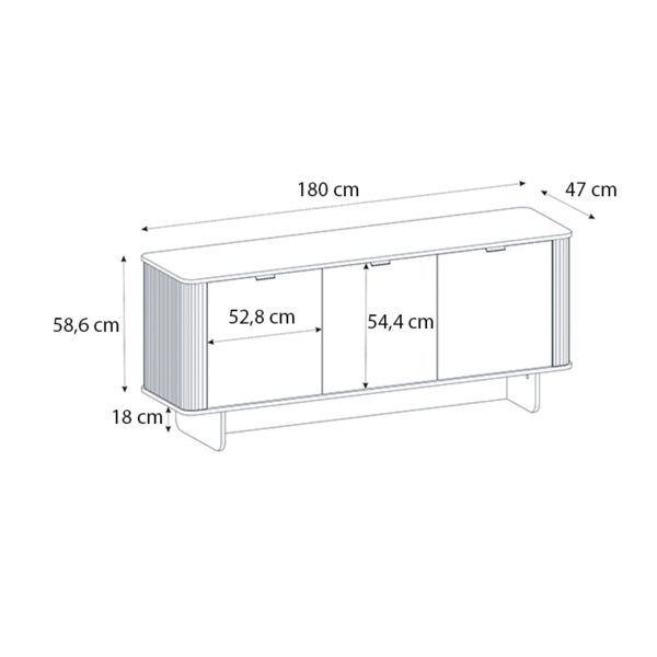 Μπουφές Bohema Megapap χρώμα ivory - sepet oak 180x47x76,6εκ. - Image 6