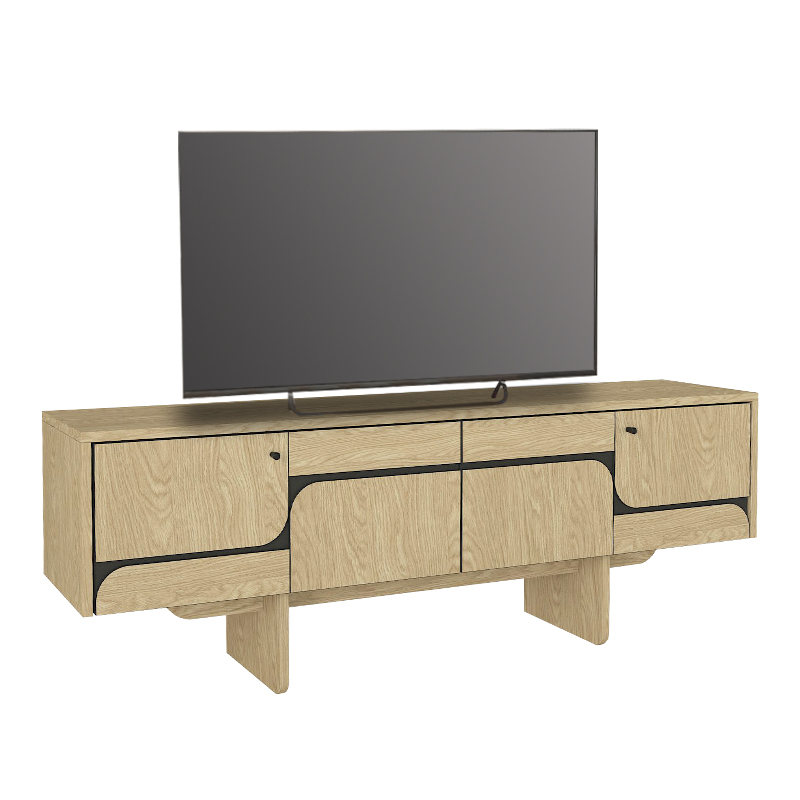 Έπιπλο τηλεόρασης Lava Megapap χρώμα rota oak - ανθρακί 150x35x51,3εκ. - Image 5