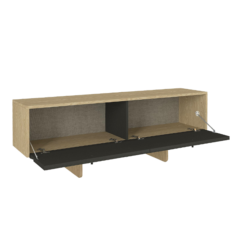 Έπιπλο τηλεόρασης Lava Megapap χρώμα rota oak - ανθρακί 150x35x51,3εκ. - Image 6