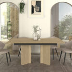 Τραπέζι Lava Megapap χρώμα rota oak - ανθρακί 180x90x76,8εκ.