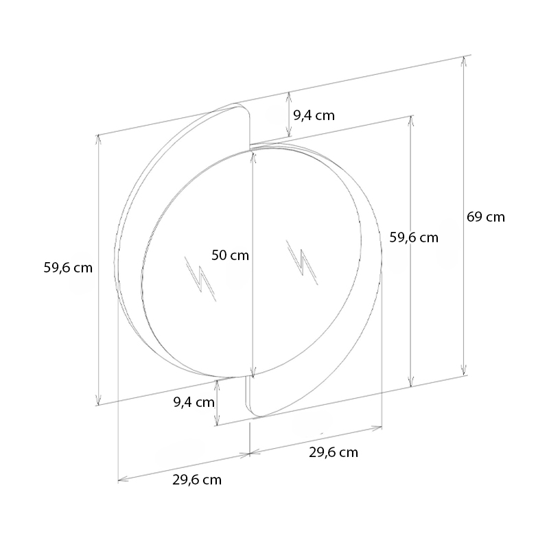 Καθρέπτης τοίχου Sevilla Μegapap χρώμα καρυδί 59,2x2,2x69εκ. - Image 4