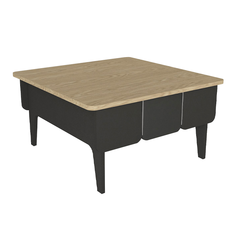 Τραπεζάκι σαλονιού Pedro Megapap χρώμα ανθρακί - rota oak 73,2x73,2x38,6εκ. - Image 4