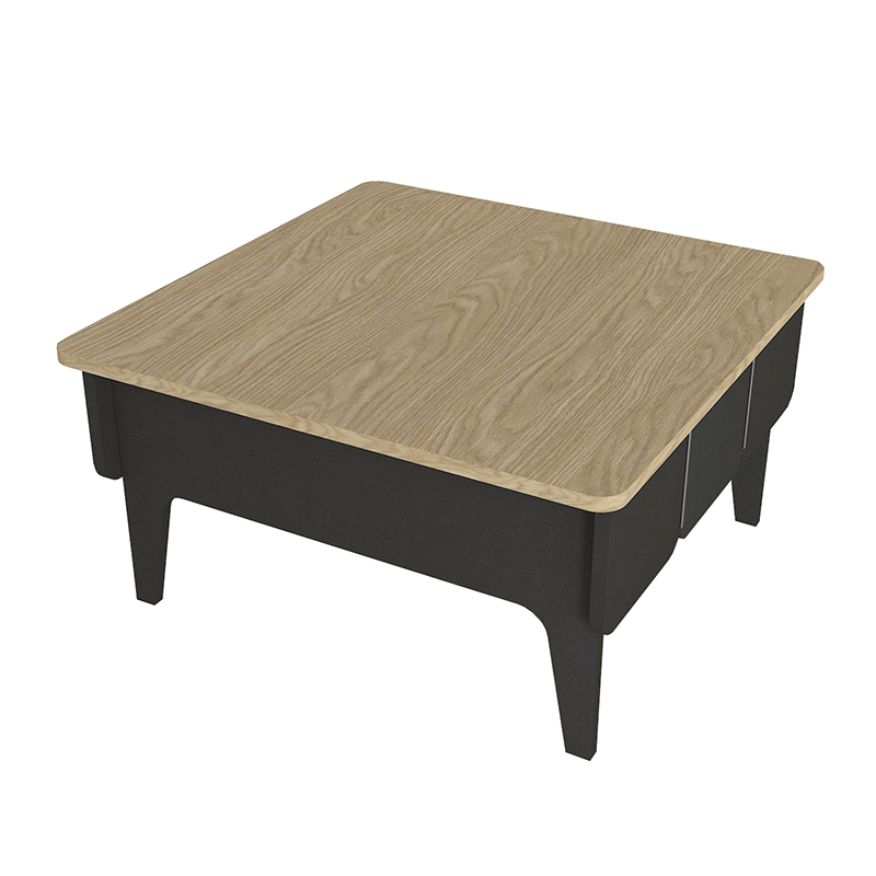 Τραπεζάκι σαλονιού Pedro Megapap χρώμα ανθρακί - rota oak 73,2x73,2x38,6εκ. - Image 6