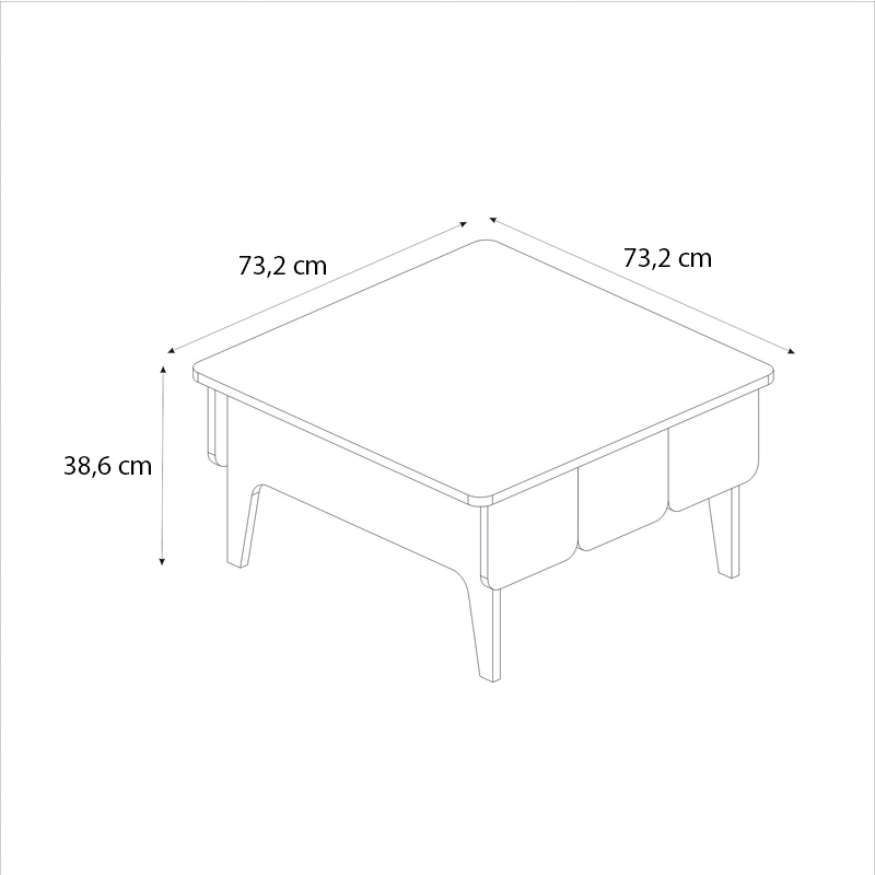 Τραπεζάκι σαλονιού Pedro Megapap χρώμα ανθρακί - rota oak 73,2x73,2x38,6εκ. - Image 7