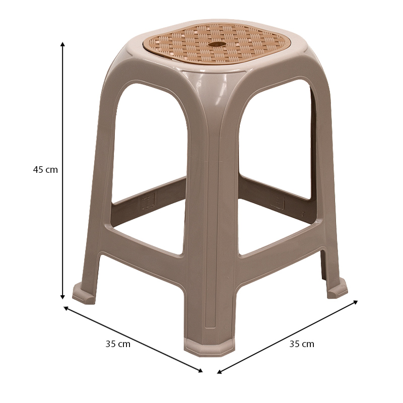 Σκαμπώ πολυπροπυλενίου στοιβαζόμενο Desia Megapap χρώμα μπεζ 35x35x45εκ. - Image 2