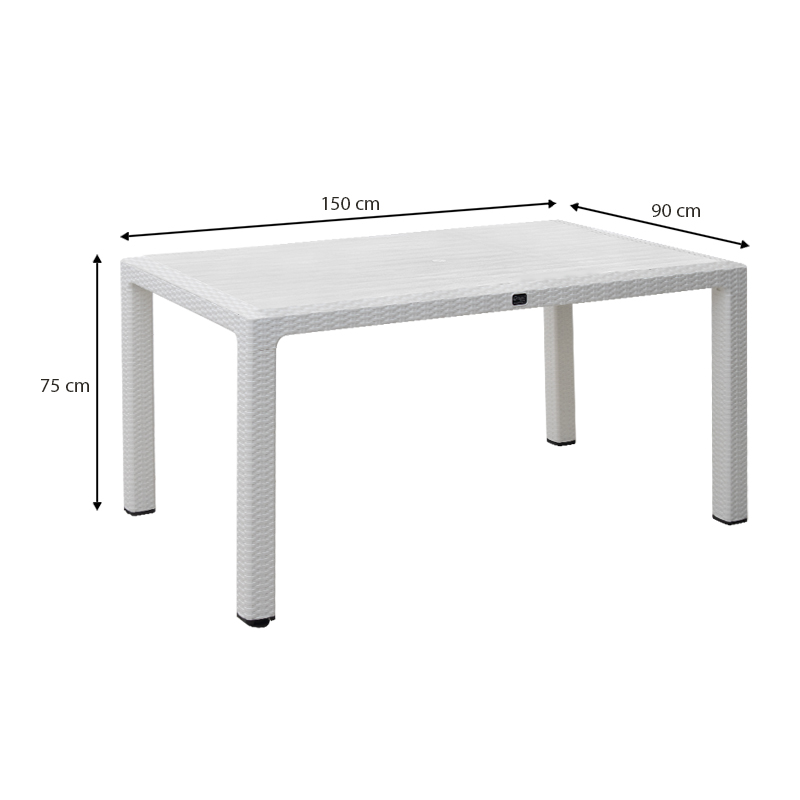 Τραπέζι πολυπροπυλενίου Kalan Megapap χρώμα λευκό 150x90x75εκ. - Image 4