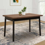 Τραπέζι Jemmy Megapap επεκτεινόμενο χρώμα καρυδί - μαύρο 120/153x75x77εκ.