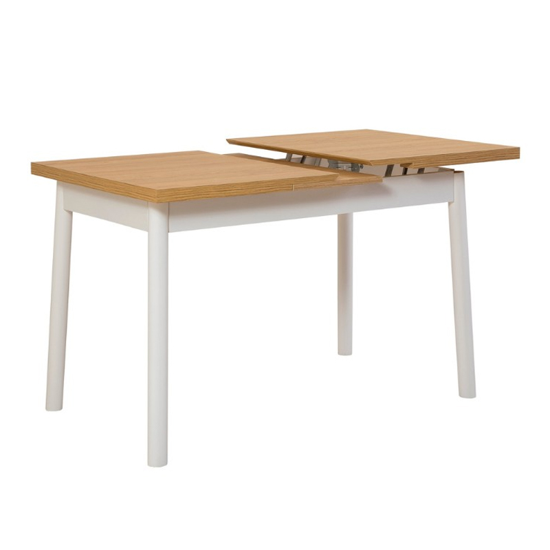 Τραπέζι Jemmy Megapap επεκτεινόμενο χρώμα φυσικό - λευκό 120/153x75x77εκ. - Image 2