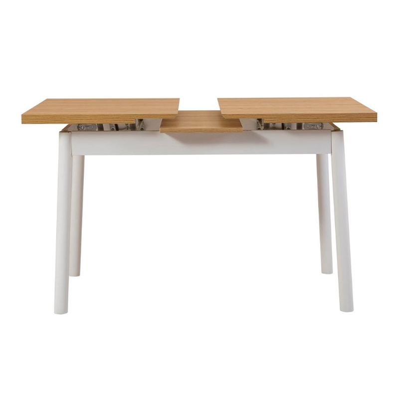 Τραπέζι Jemmy Megapap επεκτεινόμενο χρώμα φυσικό - λευκό 120/153x75x77εκ. - Image 3